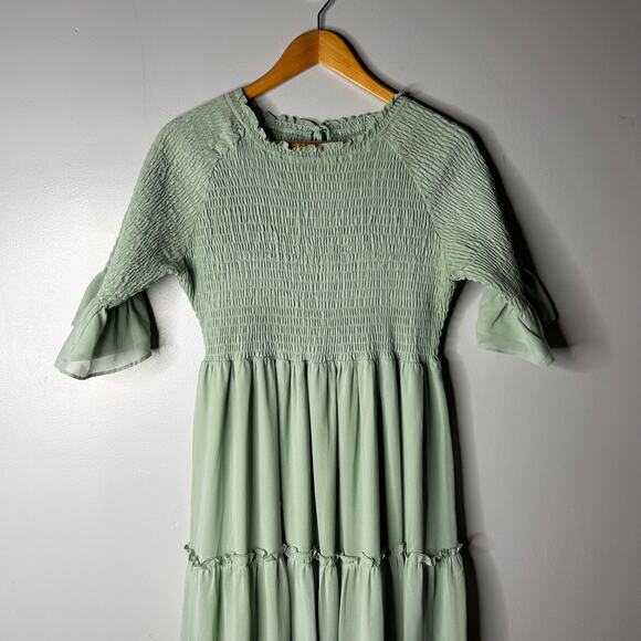 Jessakae Wandering Willoughby Ruffle Midi Dress Women's Large Fairy Milkmaid - Picture 3 of 10